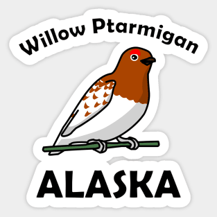 Willow Ptarmigan, State Bird of Alaska Sticker